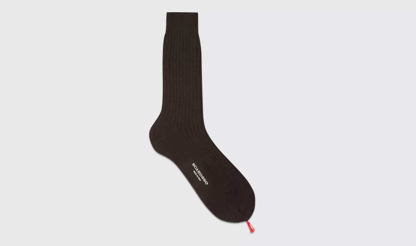 Scarosso Socks-Dark Brown Cotton Calf Socks Brown - Cotton