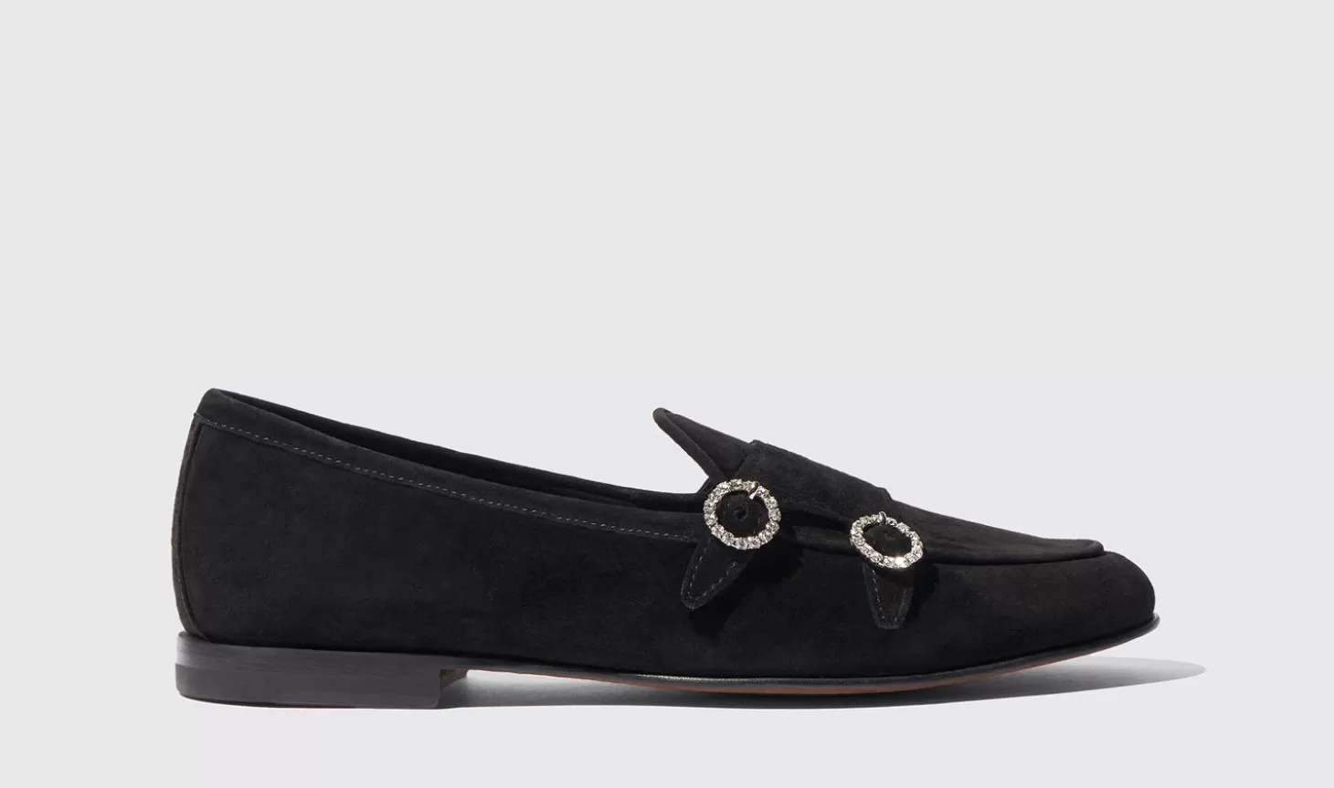 Scarosso Loafers-Virginia Black Strass Black - Strass Suede